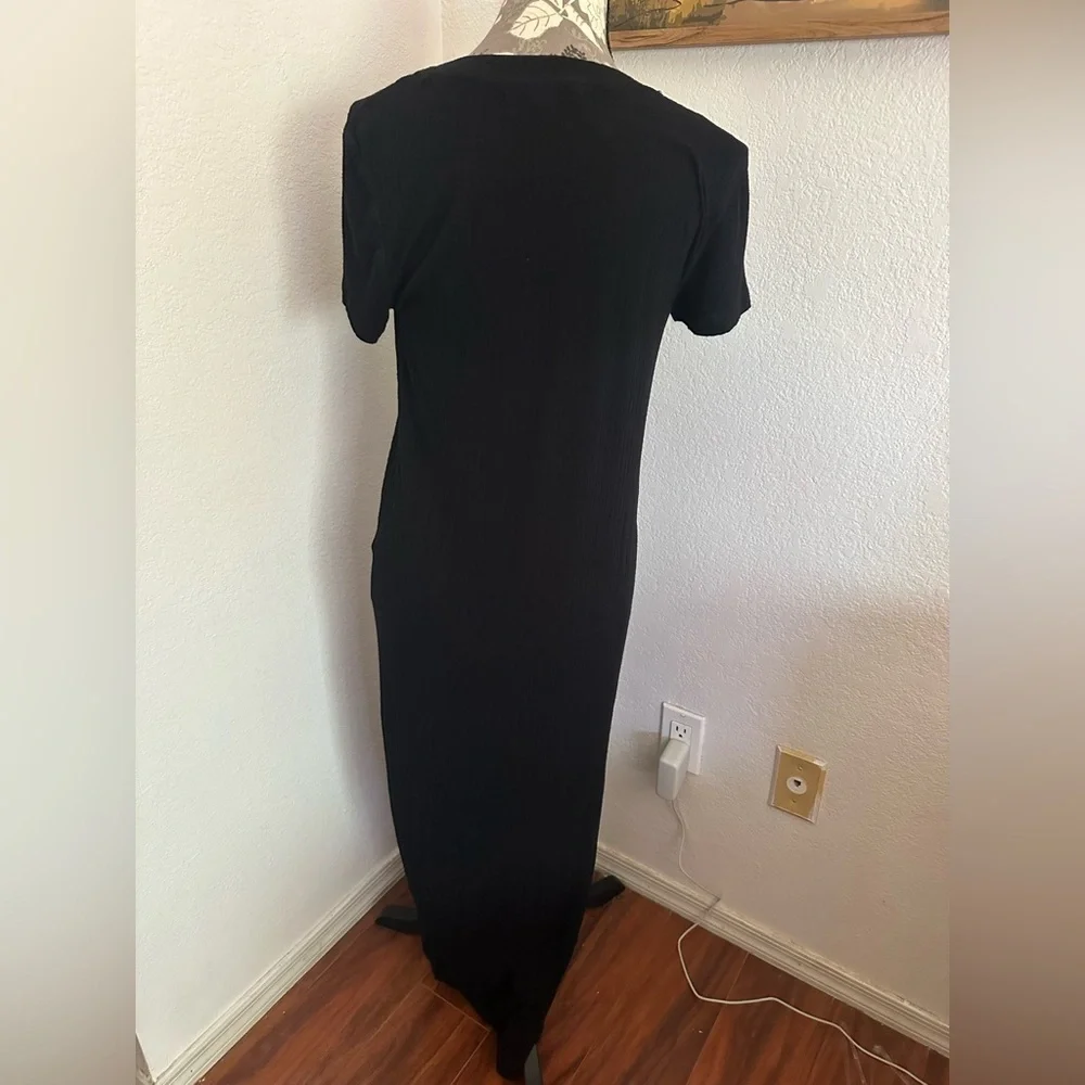 Free People FP Beach Scoop Neck Bodycon Black Maxi Dress- Size M